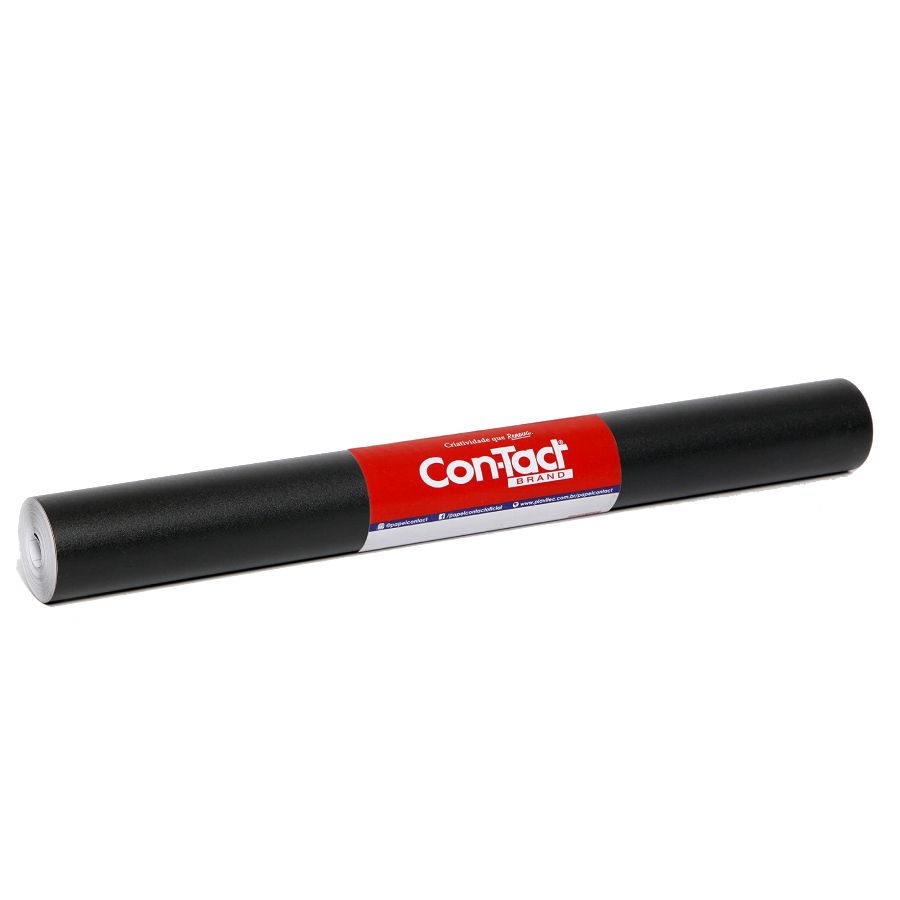 Papel Con-Tact Preto Brilho 45cm x 10m