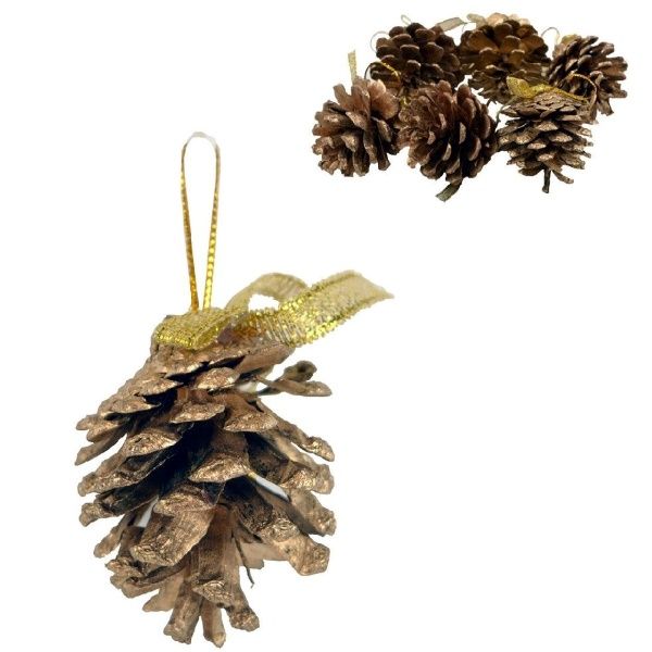 Pendente Pinha Sortida – 5cm com 6 Unidades