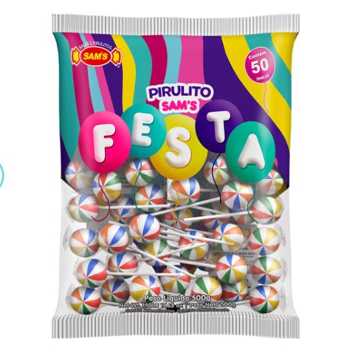 Pirulito Sam’s Frutas – Pacote com 50 uni...