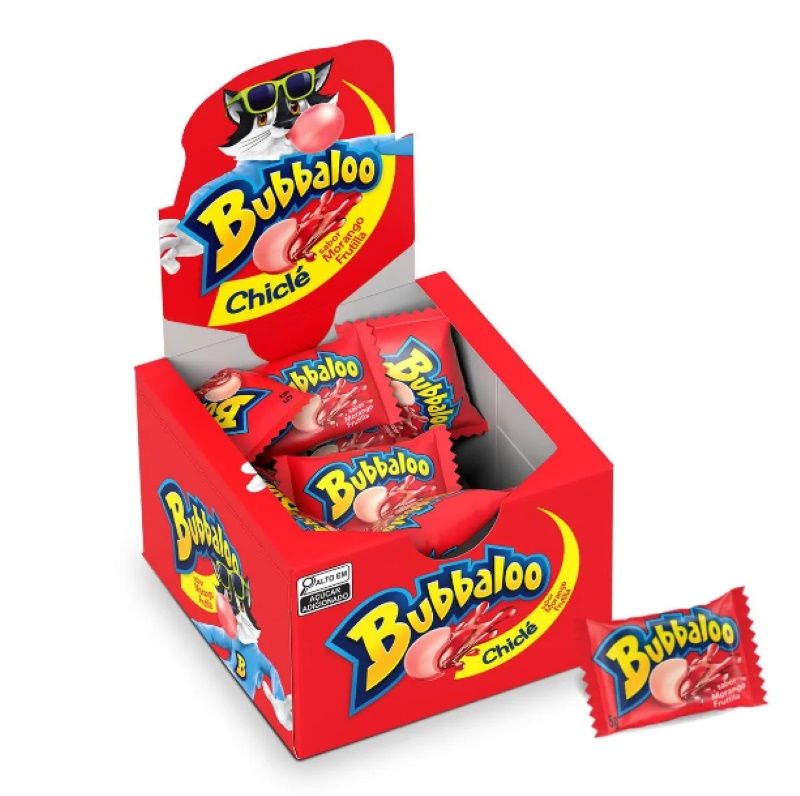 Ciclete Bubbaloo Morango com 60 Unidades ...